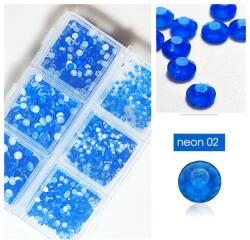1680 darabos kristály strassz készlet 6 féle méretben - Neon blue -