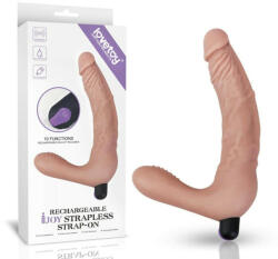 Lovetoy Strap-on cu vibratii Rechargeable IJOY Strapless Flesh