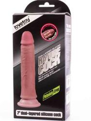 Lovetoy Dildo Dual Layered Platinum Silicone Cock 18 cm Dildo