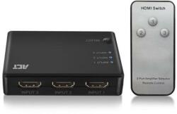 ACT 3 портов HDMI суич ACT AC7845, 4K@60Hz, USB, Дистанционно, Черен (EWENT-ACT-SPLIT-AC7845) - megamag