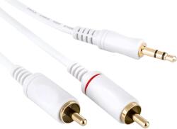 Eagle Cable 20071208 High Standard Mini 3, 5 mm Jack - 2xRCA kábel, fehér, 0, 8 m (20071208)