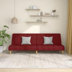 vidaXL Canapea extensibilă cu 2 locuri, roșu vin, textil (337486) Canapea