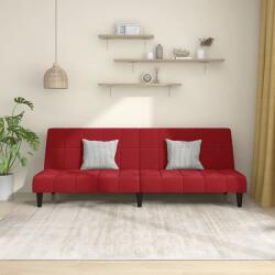 vidaXL Canapea extensibilă cu 2 locuri, roșu vin, catifea (337507) Canapea