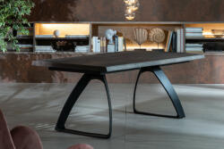 ST PONTE tölgyfa furnér design étkezőasztal - sötét tölgy/fekete (ST-OM/310/RT ST-OM/244/RT)