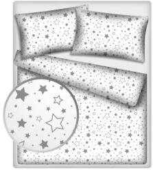 Baby Nellys Lenjerie de bumbac 140 x 200- gri stele și stele