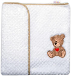 Baby Nellys Baby pătură Vise plăcute de TEDDY 80x100cm, lână - alb Lenjerii de pat bebelusi‎, patura bebelusi