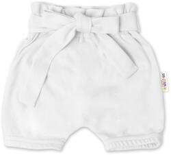 Baby Nellys Bumbac pantaloni scurți cu panglică decorativă - alb