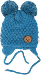 Baby Nellys Iarna tricotate capac Ursuleț de pluș pentru legare, albastru