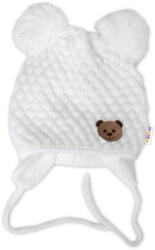 Baby Nellys Iarna tricotate capac Ursuleț de pluș pentru legare, alb