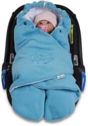 Baby Nellys Sistem de înfășat pentru bebeluși/ Sac de dormit Baby Nellys - polar, bumbac bio- albastru / turcoaz