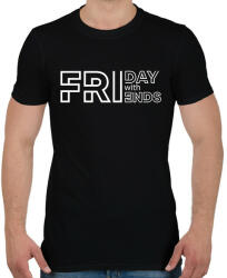 printfashion Friday with Friends - white - Férfi póló - Fekete (7080590)
