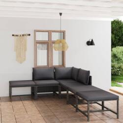 vidaXL Set mobilier de grădină cu perne, 6 piese, gri, poliratan (3059757) - comfy