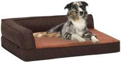 vidaXL Saltea ergonomică pat de câini maro 75x53 cm aspect in/fleece (171341) - comfy