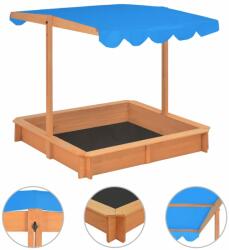 vidaXL Cutie de nisip cu acoperiș ajustabil, 115x115x115 cm, lemn brad (316473) - comfy