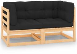 vidaXL Canapele de colț de grădină cu perne, 2 buc. , lemn masiv de pin (3083726) - comfy