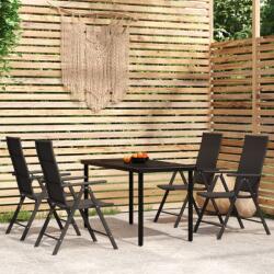 vidaXL Set de mobilier pentru grădină, 5 piese, negru (3099103) - comfy