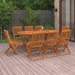 vidaXL Set de masă pentru grădină, 9 piese, lemn masiv de acacia (3086973) - comfy