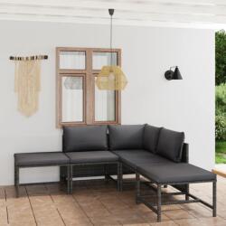 vidaXL Set mobilier de grădină cu perne, 6 piese, gri, poliratan (3059755) - comfy