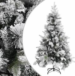 vidaXL Brad de Crăciun cu zăpadă & conuri, 195 cm, PVC&PE (340531) - comfy