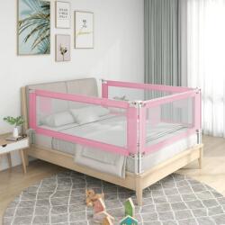 vidaXL Balustradă de protecție pat copii, roz, 190x25 cm, textil (10205)