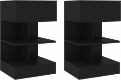 vidaXL Noptiere, 2 buc. , negru, 40x35x65 cm (808651) - comfy