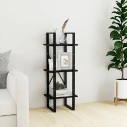 vidaXL Bibliotecă cu 3 rafturi, negru, 40x30x105 cm, lemn masiv de pin (806496) - comfy
