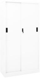 vidaXL Dulap de birou cu ușă glisantă, alb, 90x40x180 cm, oțel (335958) Dulap arhivare