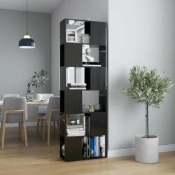vidaXL Bibliotecă/Separator cameră, negru extralucios, 60x24x186 cm (809105) - comfy