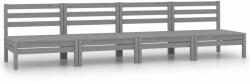 vidaXL Canapele de mijloc pentru grădină, 4 buc. , gri, lemn masiv pin (806594) - comfy