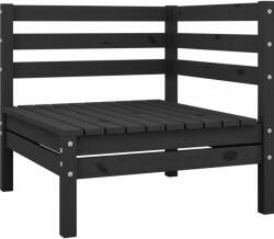 vidaXL Canapea de colț pentru grădină, negru, lemn masiv de pin (806571) - comfy