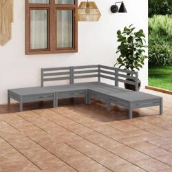 vidaXL Set mobilier de grădină, 5 piese, gri, lemn masiv de pin (3082639) - comfy