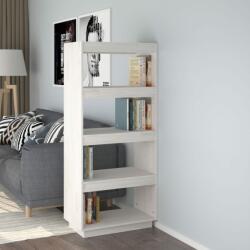vidaXL Bibliotecă/Separator cameră, alb, 60x35x135 cm, lemn masiv pin (810870) - comfy