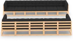vidaXL Set mobilier de grădină perne antracit 11 piese lemn masiv pin (3083913)