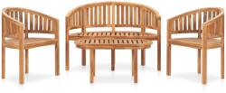 vidaXL Set mobilier grădină tip banană, 4 piese, lemn masiv de tec (3059961) - comfy