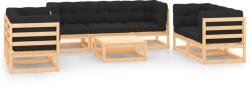 vidaXL Set mobilier de grădină cu perne, 8 piese, lemn masiv pin (3083768) - comfy