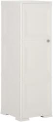 vidaXL Dulap din plastic, 40x43x125 cm, alb, design de lemn (340604) - comfy