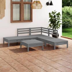 vidaXL Set mobilier de grădină, 6 piese, gri, lemn masiv de pin (3082644) - comfy