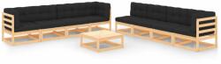 vidaXL Set mobilier de grădină cu perne, 9 piese, lemn masiv de pin (3083801)