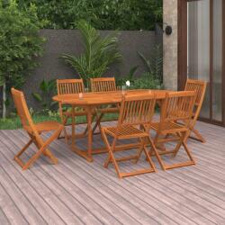 vidaXL Set de masă pentru grădină, 7 piese, lemn masiv de acacia (3086972) - comfy