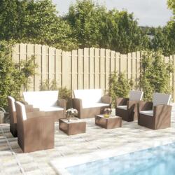 vidaXL Set mobilier de grădină cu perne, 8 piese, maro, poliratan (3095943) - comfy