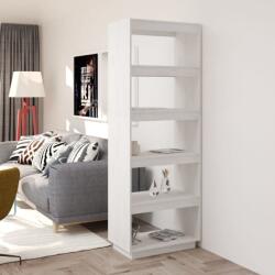 vidaXL Bibliotecă/Separator cameră, alb, 60x35x167 cm, lemn masiv pin (810875) - comfy