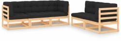 vidaXL Set mobilier de grădină cu perne, 5 piese, lemn masiv de pin (3083776) - comfy