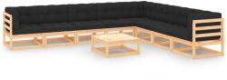 vidaXL Set mobilier de grădină cu perne, 9 piese, lemn masiv pin (3083828)