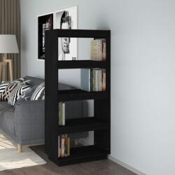 vidaXL Bibliotecă/Separator cameră negru 60x35x135 cm lemn masiv pin (810873) - comfy