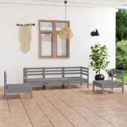 vidaXL Set mobilier de grădină, 5 piese, gri, lemn masiv de pin (3082534) - comfy