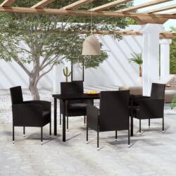 vidaXL Set mobilier de grădină, 5 piese, negru (3099615)