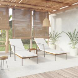 vidaXL 2 db barna polyrattan napozóágy asztallal (317637) - vidaxl
