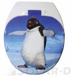  Kétfunkciós wc ülőke, kombinált gyerek-felnőtt WC ülőke lecsapódásgátlós pingvin mintával (WC2F)
