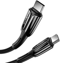 USAMS SJ402USB01 USB-C apa - USB-C apa 2.0 Adat és töltőkábel - Fekete (1.2m) (SJ402USB01)