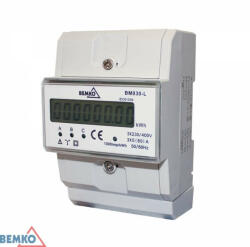 Bemko Fogyasztásmérő elektr. kijelzővel 3x5A (80A) 3 fázisú, A30-BM030-L, Bemko (A30-BM030-L)